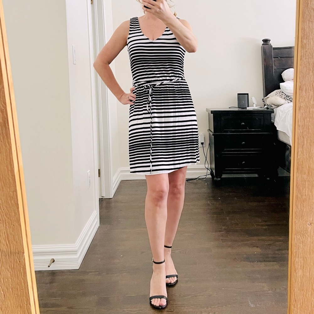 Women’s Black & White Stripe Sun Dress, size M